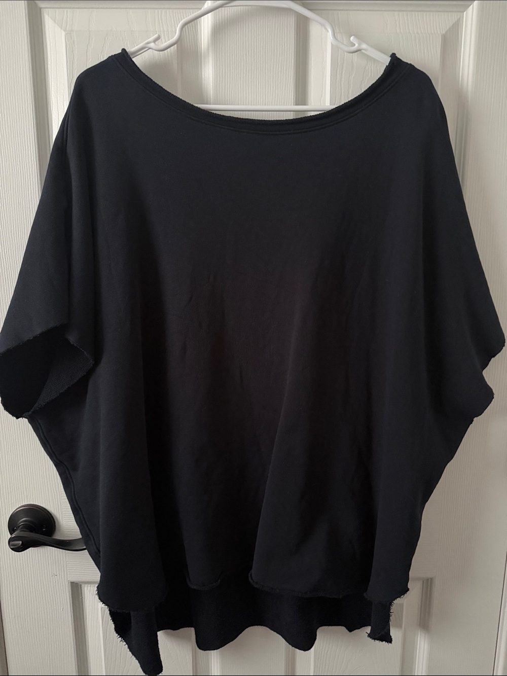Frank & Eileen Capelet. Black. O/S. 12 inch boatneck. Excellent condition!